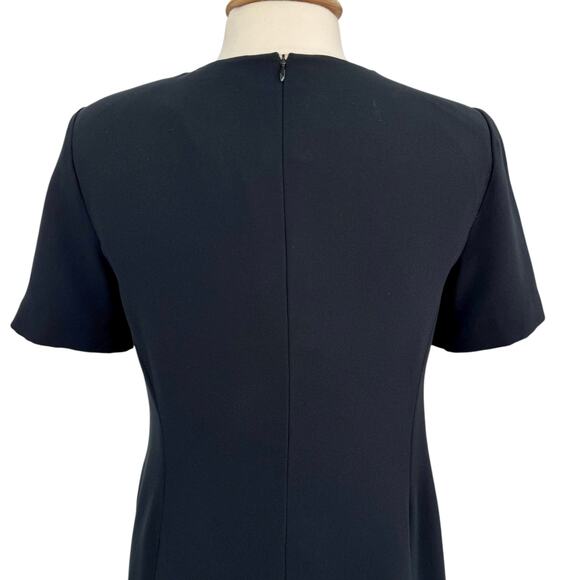 Vintage 90s ALGO Switzerland Womens Black 100% Silk Sheath Dress EU 42/US 14 - Picture 10 of 16